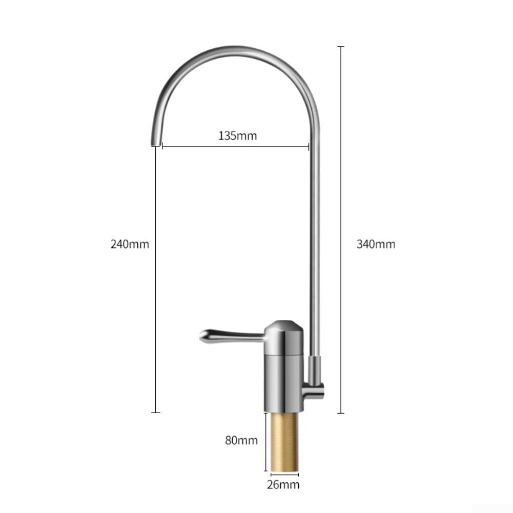 Grifo giratorio de latón de 360 grados para filtro de agua eSpring, repuesto de grifo de filtro de cocina de acero inoxidable con boquilla fría