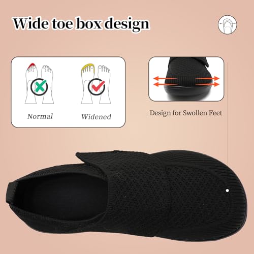 Diabetic Shoes for Women Wide Toe Box Adjustable Slip On Orthopedic Sneakers Zapatos para Diabéticos Mujer Comfortable Walking Women Shoes for Swollen Feet4