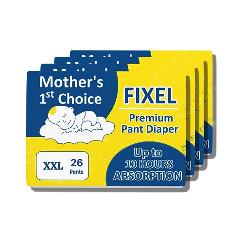 Image of FIXEL Baby Diaper Pants, XX-Large (XXL), Combo of 4 Packs, 104 Pieces, 15-25 kg
