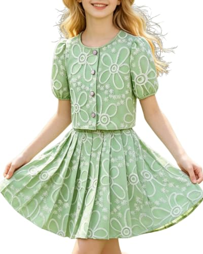 Image of Kids Toddler Girl Summer Clothes Letter Printed T-Shirt Top+ Floral Skirt 2pcs Girl's Skirt Set