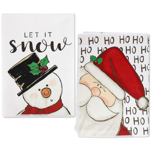 ROTKUSZ Set de 2 Toallas de Cocina Navidad (40 * 60cm), Multiusos Trapos de Suaves y Absorbentes, Paños de Cocina Navidad, Decoración de Mesa, para Decoracion Navideños Hogar, Regalos Navideños