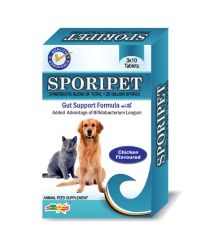 Sporipet Growing Animals for Better Gut Health & Immunity 30 Tablets (B09JGBF3YK) Amazon Price History, Amazon Price Tracker