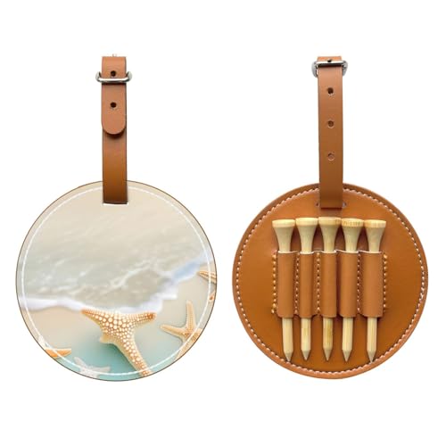 WXXWXD Beach Starfish Printed Golf Tee Storage Bag - Portable Storage, Easily Organize Tees