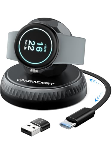 NEWDERY Ladestation für Pixel Watch 3/2, Tragbares Kabelloses Ladegerät...