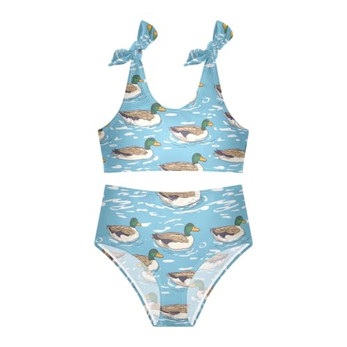 Wusikd Ducks Swimming Girls Swimsuits Two Piece Mallard Swimwear Bikini Set for for Girls Size 3T3