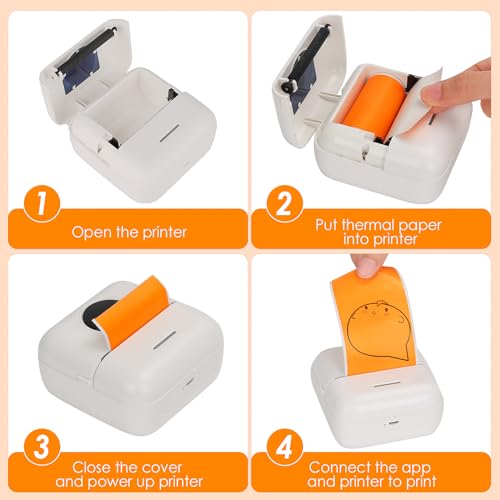 Image of HuiJuKeJi 9 Rolls Mini Printer Sticker Paper,Thermal Self-Adhesive Paper 57 * 25mm,3 Rolls of White &6 Rolls of Colour Paper for Pocket Inkless Portable Bluetooth Printer to Print Photo,Note