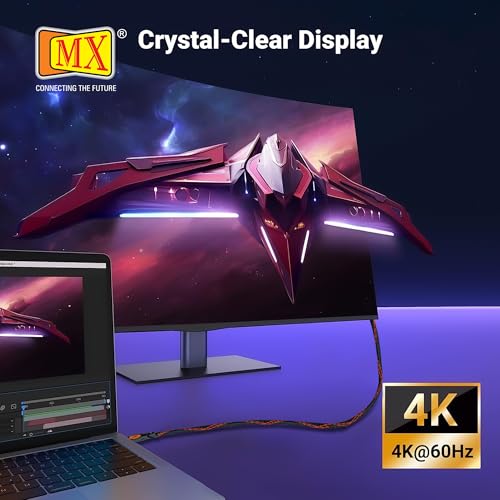 Image of MX Male Cord 2.0 V 19pin High Speed Cable Supports 4K@60MHz 2160p 1080p (4K Premium, HDMI Male To Male With Naylon Mesh, 1.5 METER)