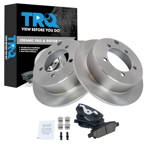 Image of TRQ Rear Brake Pad and Rotor Set Ceramic Compatible with 2004-2006 Mitsubishi Lancer 2005-2006 Outlander