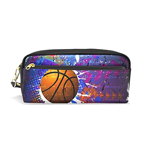 Mnsruu Trousse à crayons avec compartiments pour aquarelle et basket-ball - Grande capacité - Pour filles et garçons