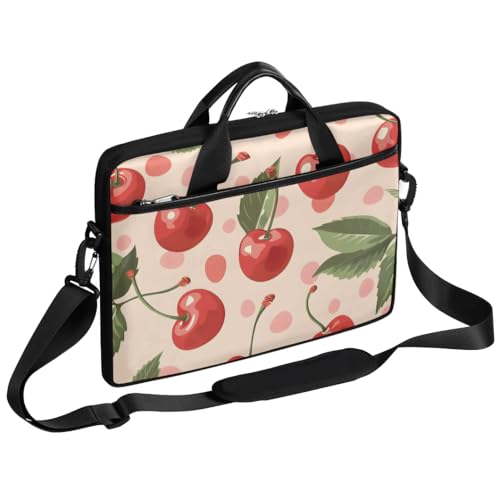 Shoulder Bag for Laptop Sweet Cherries 14/15 Inch Laptop Sleeve Waterproof Computer Bag for Notebook & Tablet Shockproof Laptop Case for Work Travel