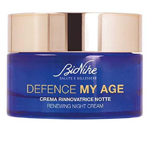 Bionike Defence My Age - Crema Rinnovatrice Viso Notte Anti Age con Burro di Karitè, Nutre e Rafforza la Pelle, Contrasta Secchezza e Invecchiamento, Dona Tonicità e Luminosità, 50 ml