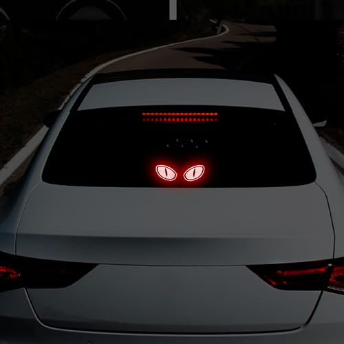 Image of TOMALL 5 Pair Car Reflective Eyes Stickers for Car Logo Rearview Mirror Window Safety Warning High-Intensity Night Visibility Anti-Collision Reflective Decor Decals Waterproof for Vehicles SUV Laptop