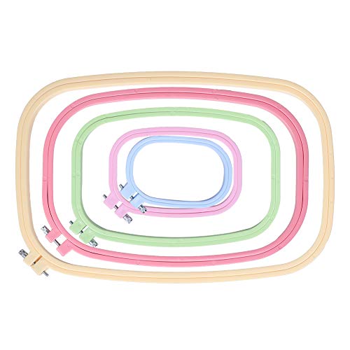 5pcs Embroidery Hoops Set, Square Embroidery Hoops Plastic Cross Stitch Hoops Embroidery Frame for Sewing, Needlework, Embroidery Projects