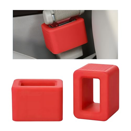 Dickno 2 PCS Car Seat Belt Buckle Holder, Silicone Auto