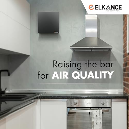 Image of Metal 150mm (6 Inches) Axial Exhaust Fan | BLDC Motor | 7W, 2400 RPM | Ideal for Modern Kitchen, Bathroom & Office | ABS PP Plastic Body | Premium Stainless Steel Front Panel | (Black)