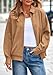 PRETTYGARDEN Faux Suede Bomber Jacket Women Fall Fashion 2026 Casual Zip Up Oversized Trendy Winter Clothing Outerwear Coats (Khaki,Large)