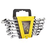 フレックスラチェットレンチセット 8~17mm 6点セット 72ギア/首振り機能 両用ヘッド スパナ ラチェットハンドル 板ラチェット 工具