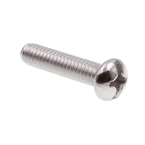 Prime-Line 9005013 Machine Screw, Round Head, Slotted/Phillips Combo, #12-24 X 1 in, Grade 18-8 Stainless Steel, Pack of 25