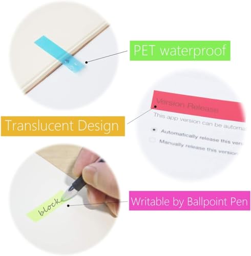 KICNIC 1500 Pieces Page Markers Sticky Index Tabs, Arrow Flag Tabs Self Adhesive, Colored Notes Tab Stickers for Notebook, Documents, Books [10 Colors, 3 Designs] Sticks Securely,  image 6