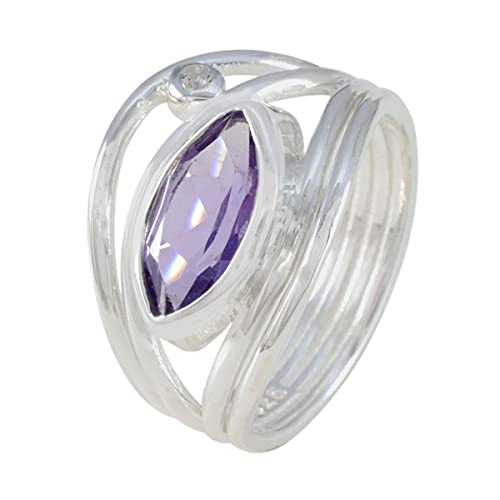 Bague en améthyste naturelle argent 925 hypoallergénique peau sensible