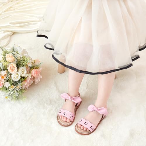 Image of Otter MOMO Girls Open Toe Princess Flat Sandals with Comfort Sole Summer Sandals