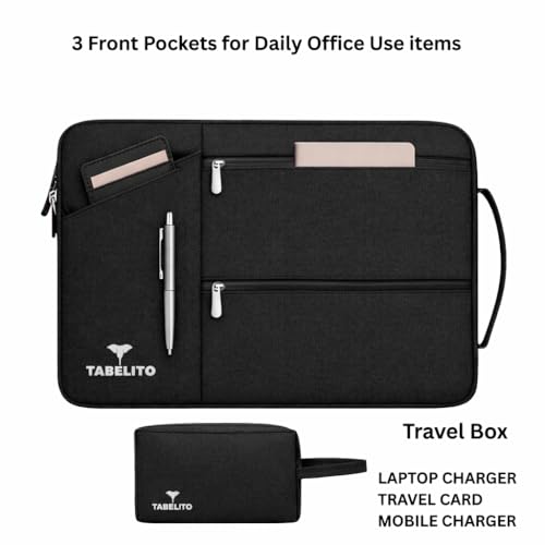 Image of Tabelito Hybrid 14 Inch Laptop Bag Sleeve Cover with Box for 14-inch laptops HP /Dell /Accer /Apple /Asus /Lenovo /Ultrabook /Razer Etc.Black 14 INCH