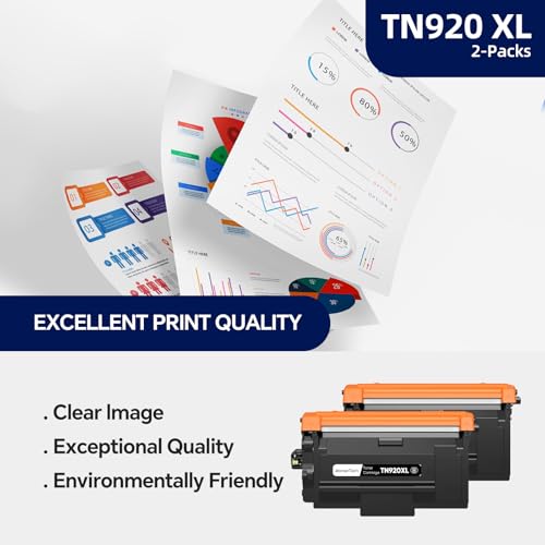 Image of TN920XL / TN920 High Yield Black Toner Cartridge HL-L6210DW Compatible for Brother TN920 TN920XL TN920XXL | HL-L6210DW MFC-L5915DW MFC-L5710DW HL-L5210DW HL-L6310DW MFC-L6810DW printers (2-Pack) ink