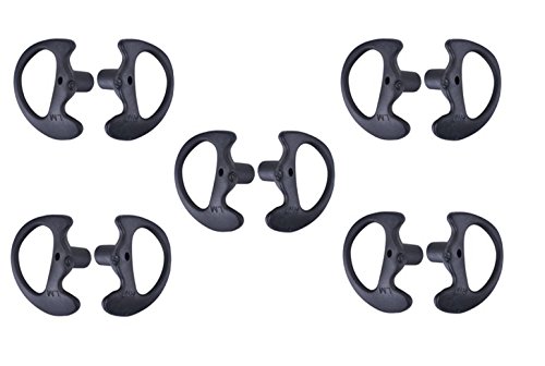 Keyblu Universal Replacement Soft Silicone Open Ear Insert Earmould For Two Way Radio Earmold Coil Tube Audio Kits Uv-5R Uv-B6 Bf-888S Uv-B5 (Black, 5 Pair Medium) #TOP9