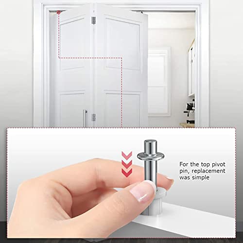 2 juegos de bisagras para puertas plegables de acero inoxidable, kit de reparación de herrajes para puertas correderas, de armario y empotradas miniatura 6