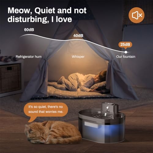 Fuente de agua automática recargable para gatos 2.2L miniatura 6