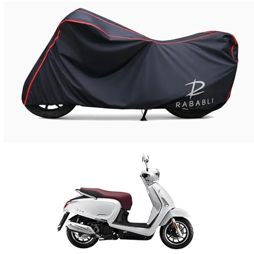 Image of Waterproof Bike Body Cover Compatible for | 22 Motors Like200 | Taffeta Fabric, Red Piping Design, Bottom Elastic Fit | Dustproof, Sun UV & Rain Protection for All Bikes