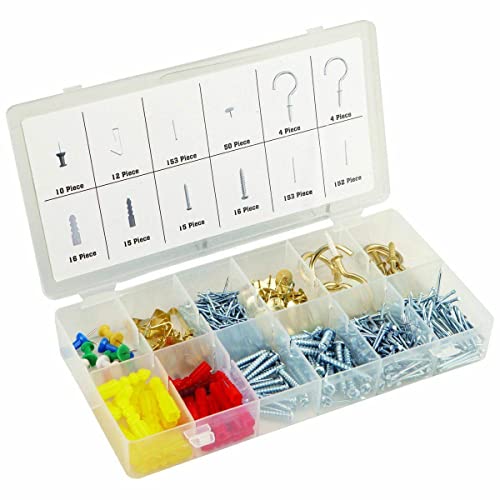 Image of for 600PC Picture Frame Hanging Hardware Hook Assortment Kit Nails Hooks