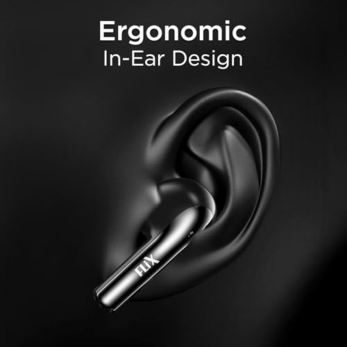 Image of FLiX (Beetel T16 Nitro Buds True Wireless in Ear, Bluetooth v5.3(Quick Paring), 10mm Super Bass Drivers, IPX4 Rated, Dual Mic, Touch Controls, 50hrs Playback, AI Voice Assistant (XTW-T16)(Black /Grey)