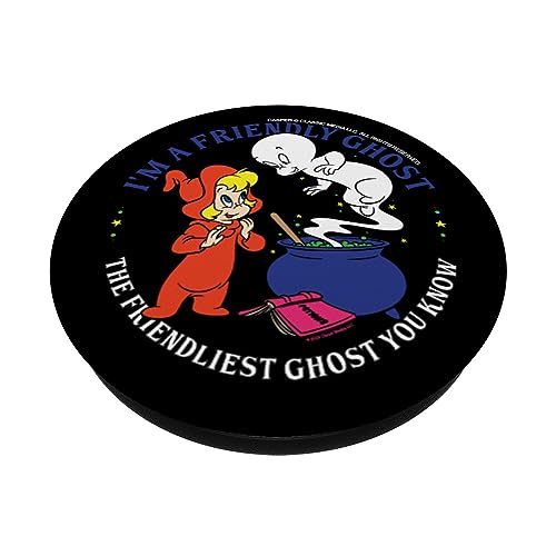 Casper the Friendly Ghost Halloween Friendliest PopSockets Swappable PopGrip, Black - Image 2