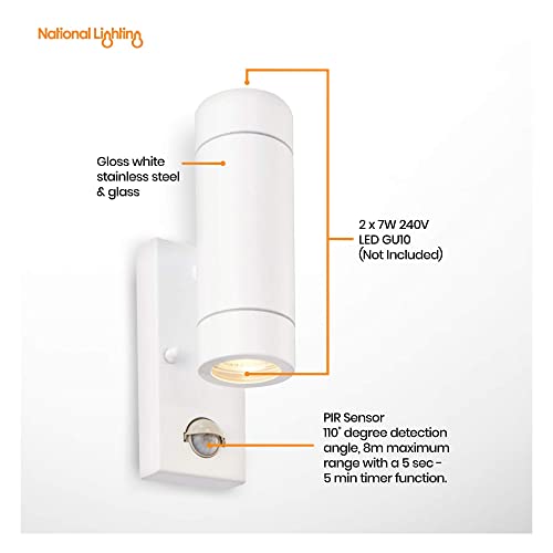National Lighting Palin Outdoor Lights with Built-in PIR, Outside Lights Mains Powered - Image 3