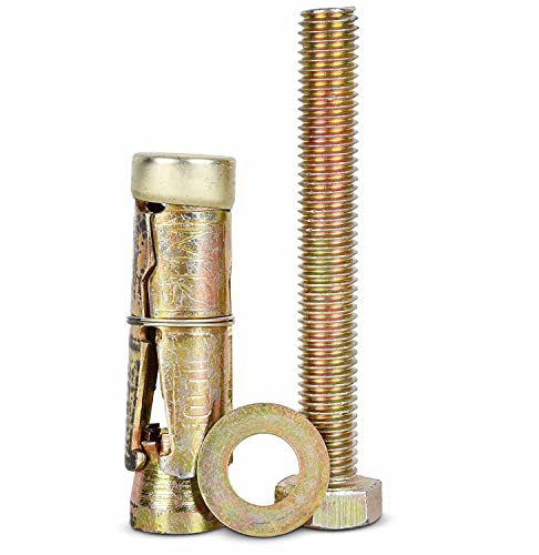 VENOM Iron Metal Wall Anchor Brass Fasteners Golden Bullet Anchor Bolt Screw (8MM, Pack of 10) (Model: LOT) - Image 2 thumbnail