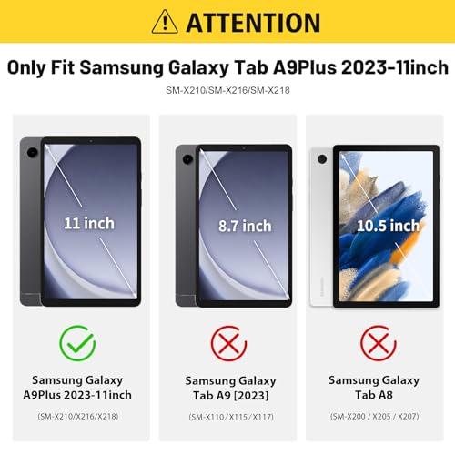 SIBEITU Case for Galaxy Tab A9+ 2023 with Screen Protector | Galaxy Tab A9+ Plus Case 11" for Kids | Heavy Duty Shockproof Cover w/Hand Grip Shoulder Strap for Samsung Tab A9 Plus, Colorfulpink