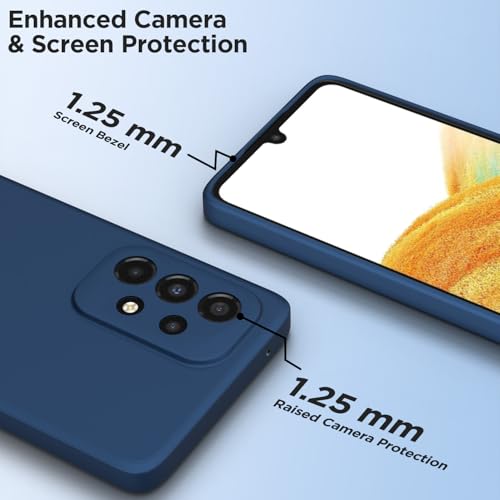 Image of Outlouders Back Cover for Samsung Galaxy A33 5G | Camera Protection | Durable Soft Matte Silicone Bumper Case (Blue)