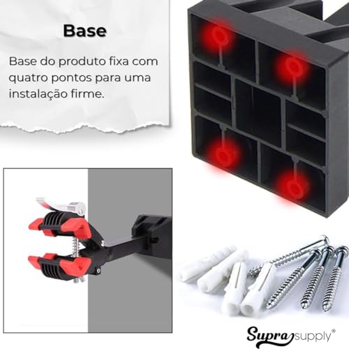 Suporte de Bicicleta Gancho Bike Braço Guardar Bike Horizontal Braço com Locker de Facil Abertura e