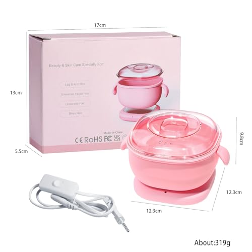 Image of Wax Heater - Compact Electric Wax Warmer for Hard & Soft Wax, Fast Heating with Silicone Pot Liner - Portable Hair Removal Kit for Home & Salon Use, Unisex (Wax Heater Only - Pink)