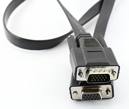 rhinocables Flat SVGA/VGA EXTENSION Cable Thin Low Profile Lead 15pin Computer Monitor Display Male to Female Connections Various Lengths (3m)
