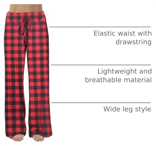 Image of iChunhua Women's Comfy Stretch Floral Print Drawstring Palazzo Wide Leg Lounge Pant