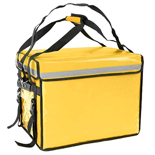 CityBAG - Bolsa isotérmica para Entrega de Pedidos de Comida en Moto y Bicicleta Amarilla 50 x 39 x 39 cm.