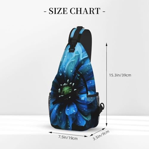 Bolso Sling para Mujer y Hombre con Diseño Floral Negro miniatura 3