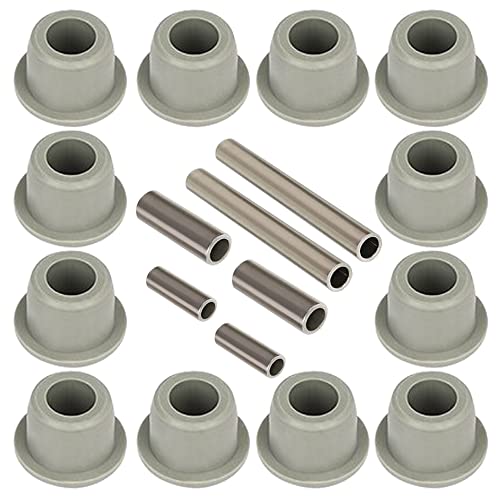 Huskey Club Car Precedent Front Lower Spring & Front Upper A-Arms Bushing Kits with 12X Urethane Bushings, 2X Sleeves for Front Spring, 2X Inner Rolled Sleeve, 2X Outer Rolled Sleeves