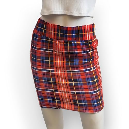 Women's Red Plaid Skirt2