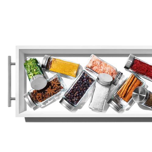Image of OXO Caddy, Spice Drawer Organizer, White | Good Grips | Compact | Pack of 4