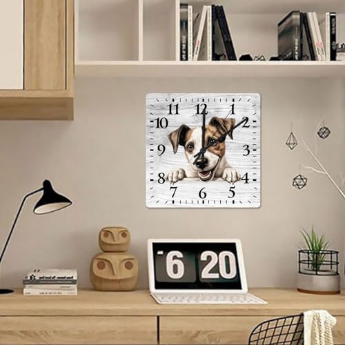 Horloge murale Parson Russell bois silencieuse 38 x 38 cm