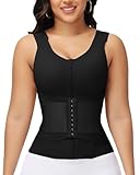 SHAPSHE Waist Trainer for Women Postpartum Cincher Hourglass Tummy Control Body Shaper Workout Corset Shapewear in built Bra Black