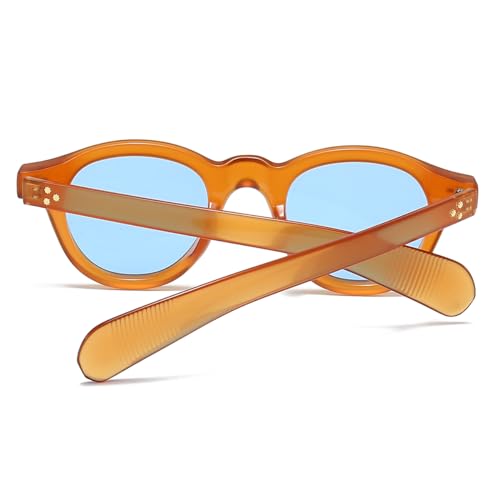 Image of JOVAKIT Trendy Round Sunglasses for Women Men 90s Retro Vintage Classic Fashion Round Frame Sun Glasses Black Shades